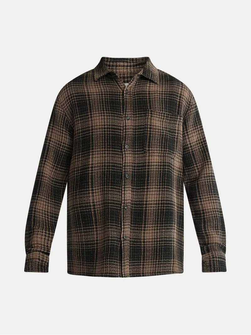 No Boundaries Men's & Big Men's Long Sleeve Textured Shirt , Sizes XS-5XL - Walmart.com | Walmart (US)