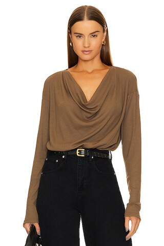 Bobi Cowl Neck Blouse in Olive Tree from Revolve.com | Revolve Clothing (Global)