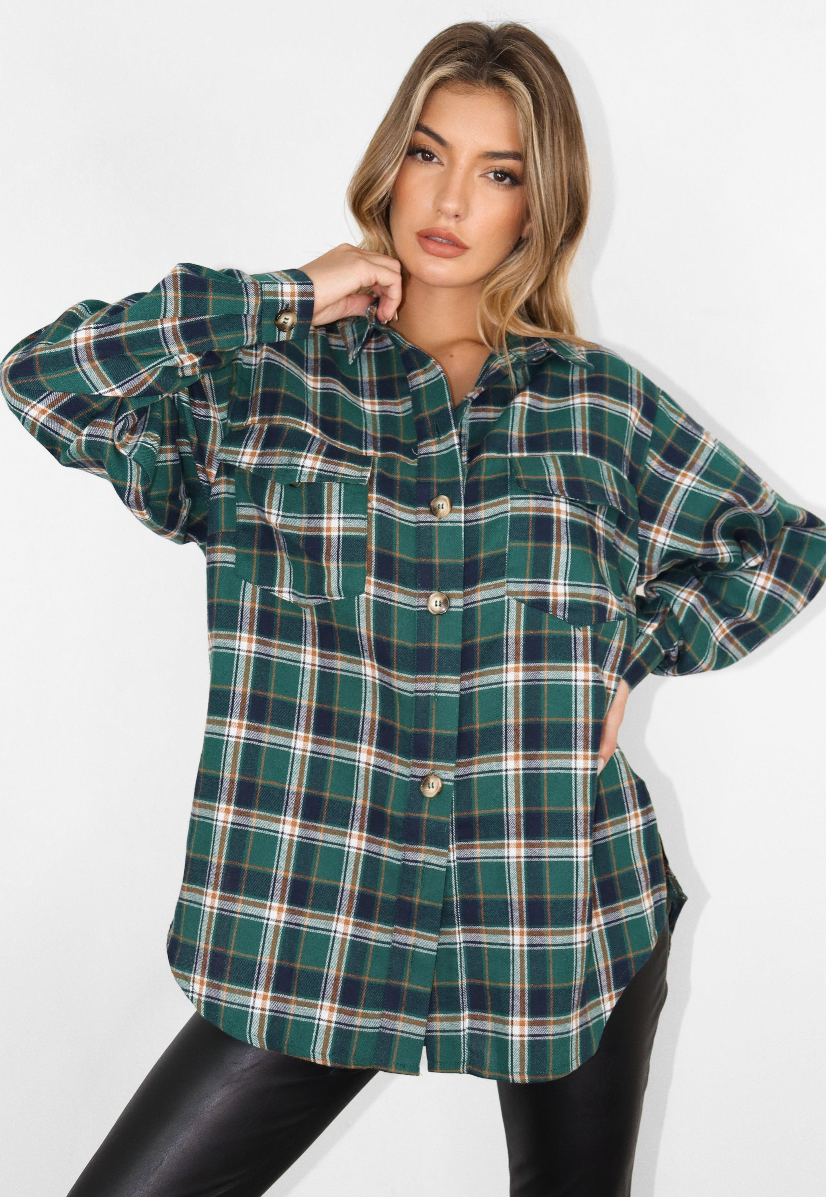 Green Plaid Extreme Oversized Shirt | Missguided (US & CA)