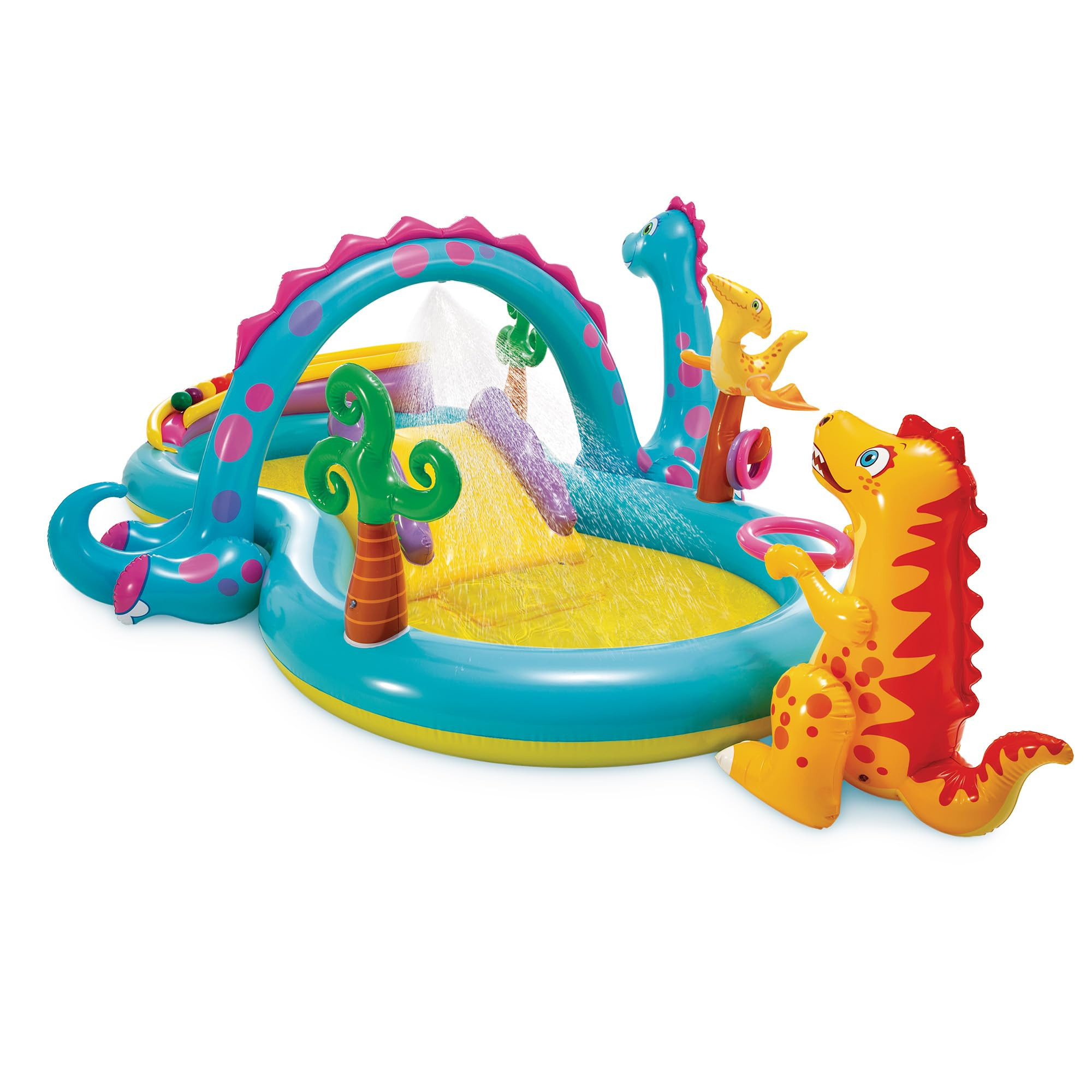 Intex 11' x 7.5' x 44" Dinoland Play Center Kiddie Inflatable Outdoor Swimming Pool | Amazon (US)
