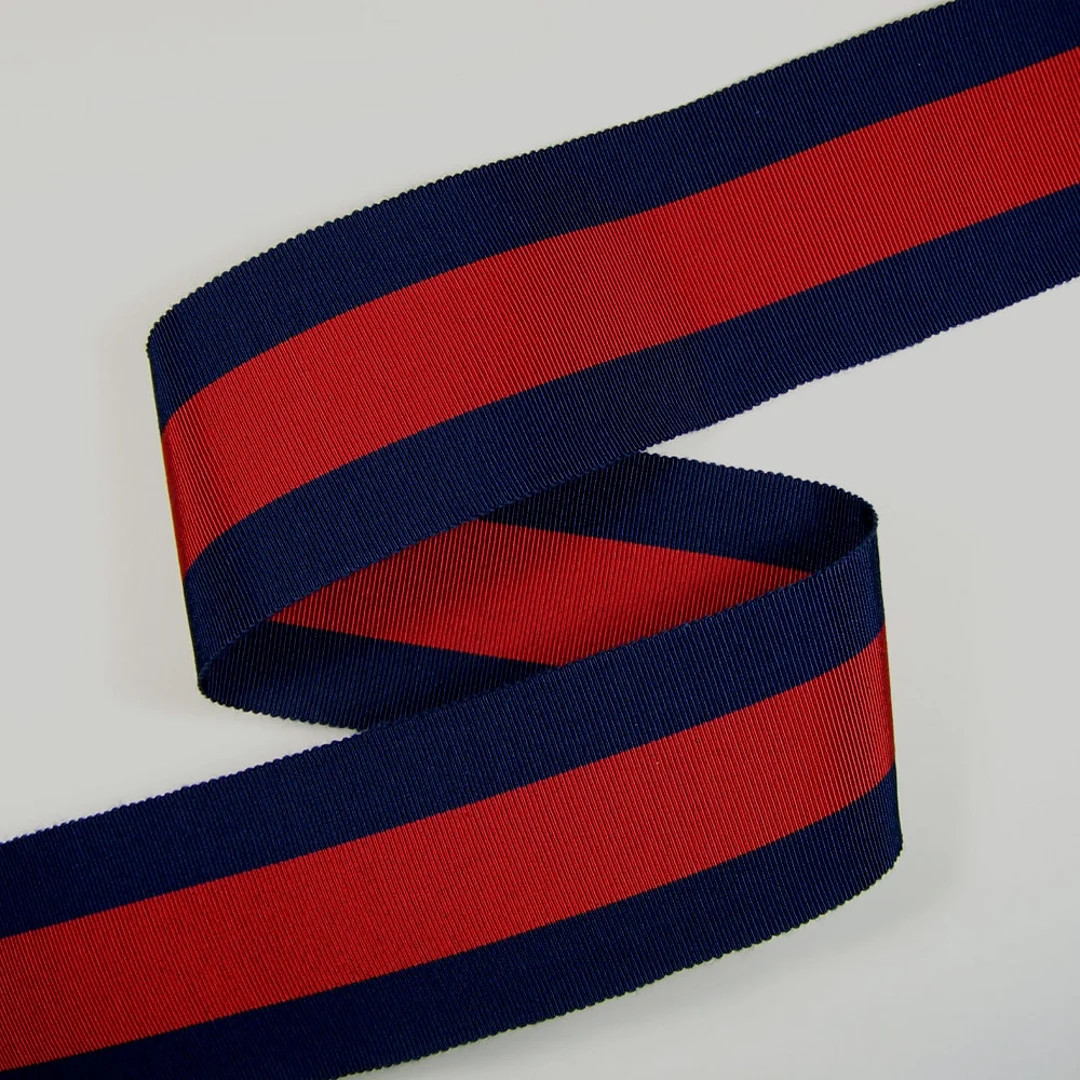 2-1/8" Blue & Red Cotton Rayon Stripe Grosgrain Ribbon 1005 (Priced by the yard) | Etsy (US)