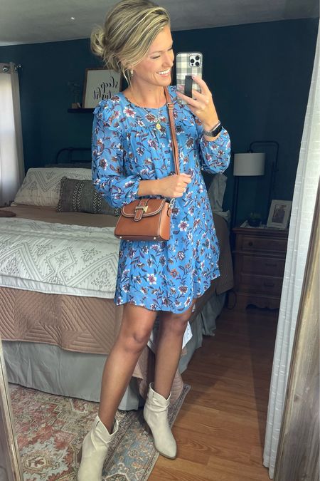 The perfect dress for Fall from Walmart. Wearing size small. Linked a similar style purse  

#LTKSeasonal #LTKunder50