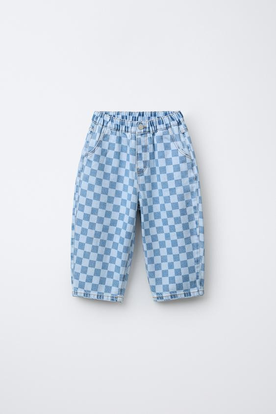 CHECKERBOARD BALLOON JEANS | Zara US