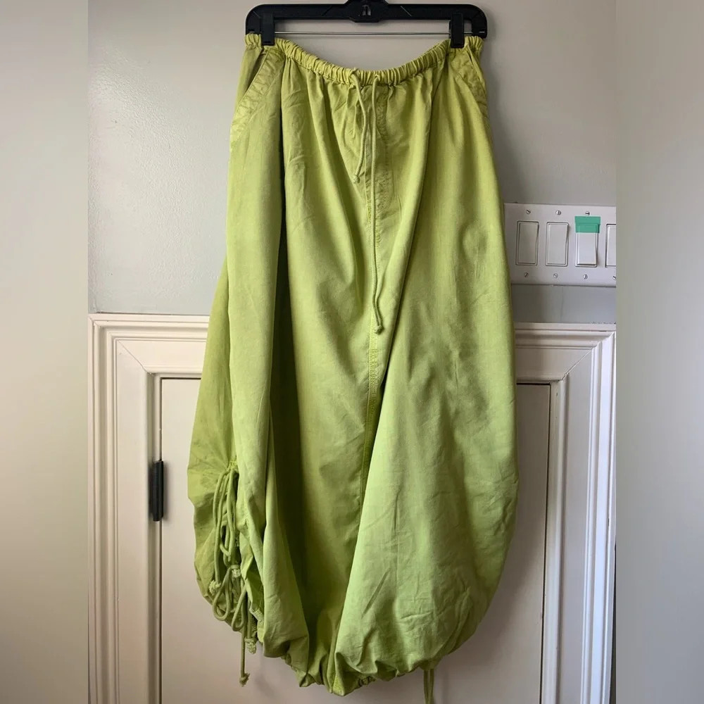 NWT Free People Picture Perfect Parachute Skirt, Citron Green, Size Small | Poshmark
