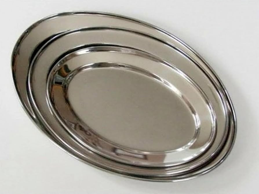 Stainless Steel Oval Serving Platters, 14, 16, 18 Inches, Set of 3 | Amazon (US)