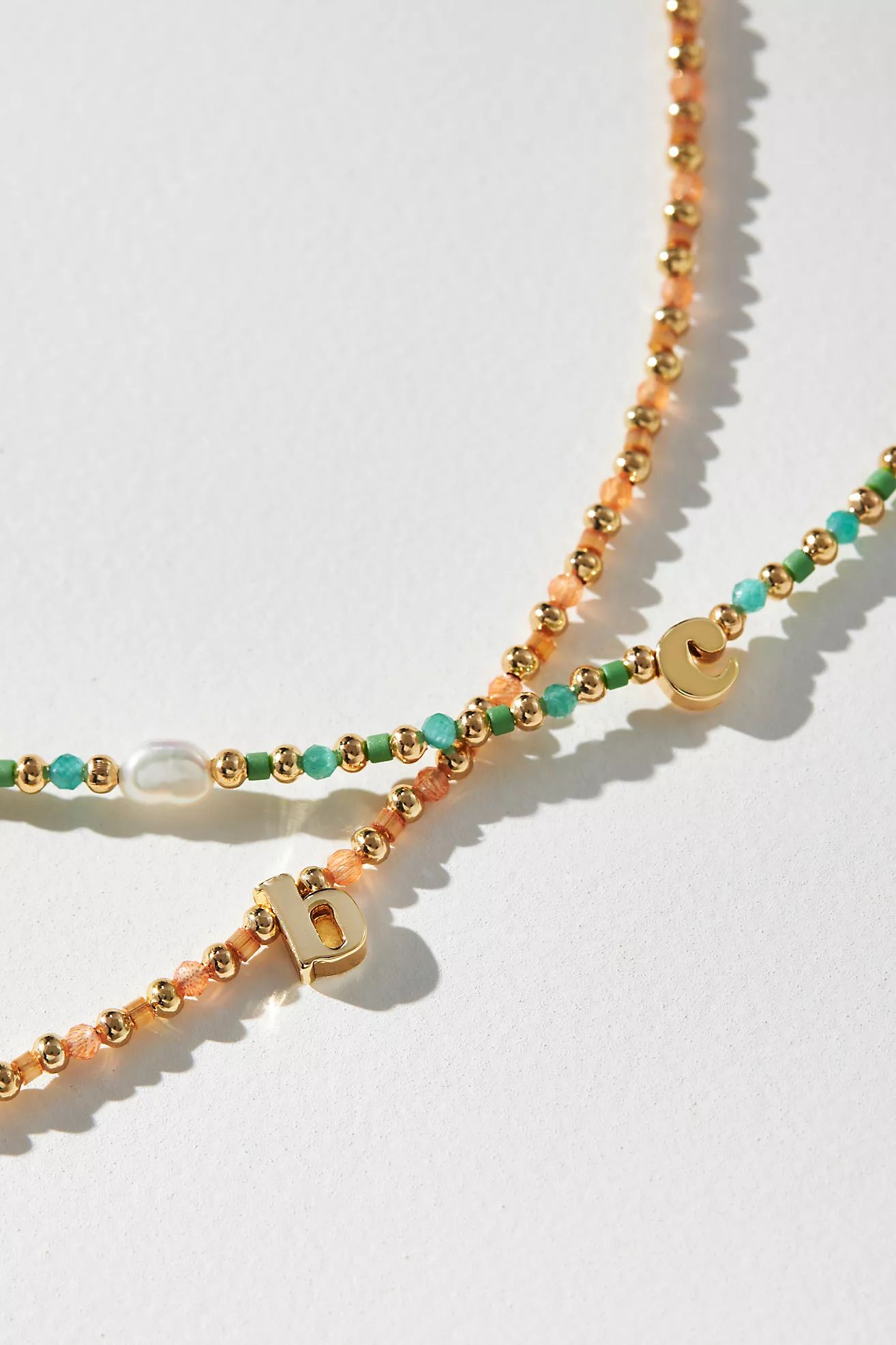 Delicate Monogram Beaded Necklace | Anthropologie (US)