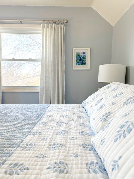 Coastal bedroom refresh! Linking our bedding and curtains 🫶

Coastal home, coastal bedroom, coastal style, blue and white, blue and white style, bedding, bedroom decor, preppy home 

#LTKsalealert #LTKfindsunder100 #LTKhome