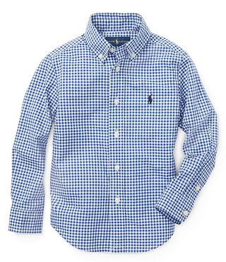 Polo Ralph Lauren Little Boys 2T-7 Long-Sleeve Gingham Poplin sportshirt | Dillard's | Dillard's
