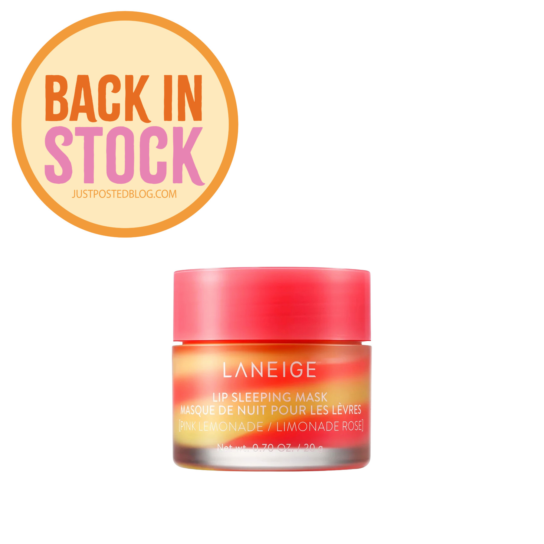This LANEIGE lip sleeping mask is back, in scent pink lemonade!! 

 