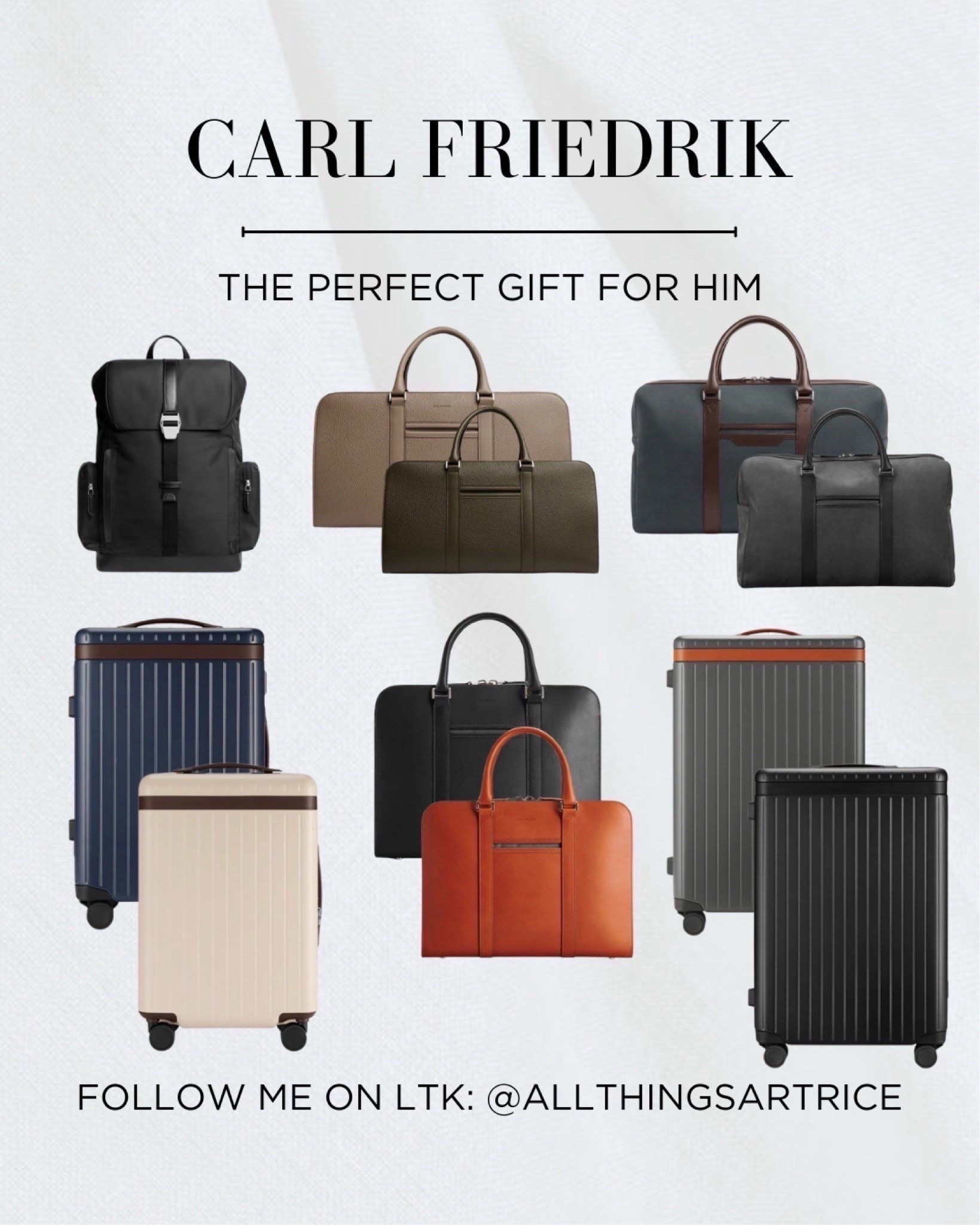 Carl Friedrik makes elevated and sophisticated luggage and leather goods. From the boardroom to a weekend getaway, he’ll be ready for all of the events. Designed to endure, crafted to impress. 

#CarlFriedrik #Luxurybags #everydayluxury #sustainablestyle #craftedforsuccess #luxury #luggage #work #briefcase #men #travel #leathergoods #allthingsartrice 

#LTKGiftGuide 
#liketkit #LTKFamily
#LTKMens #LTKTravel #LTKSeasonal