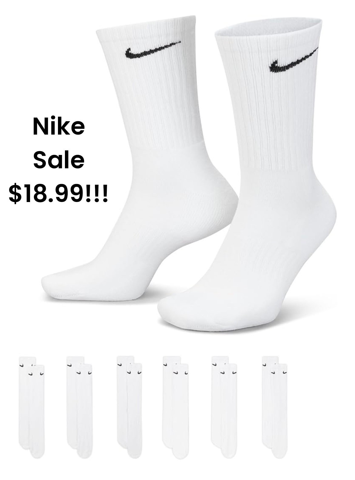 Fantastic deal for 6 packs of unisex Nike Cushioned Crew Socks! Three color options - including the best selling white version - marked down to only $18.99 at Amazon today! If you need another random Easter basket filler for teens or tweens, grab a pack and throw them in the basket as a practical gift 😉

#LTKSaleAlert #LTKKids #LTKMens