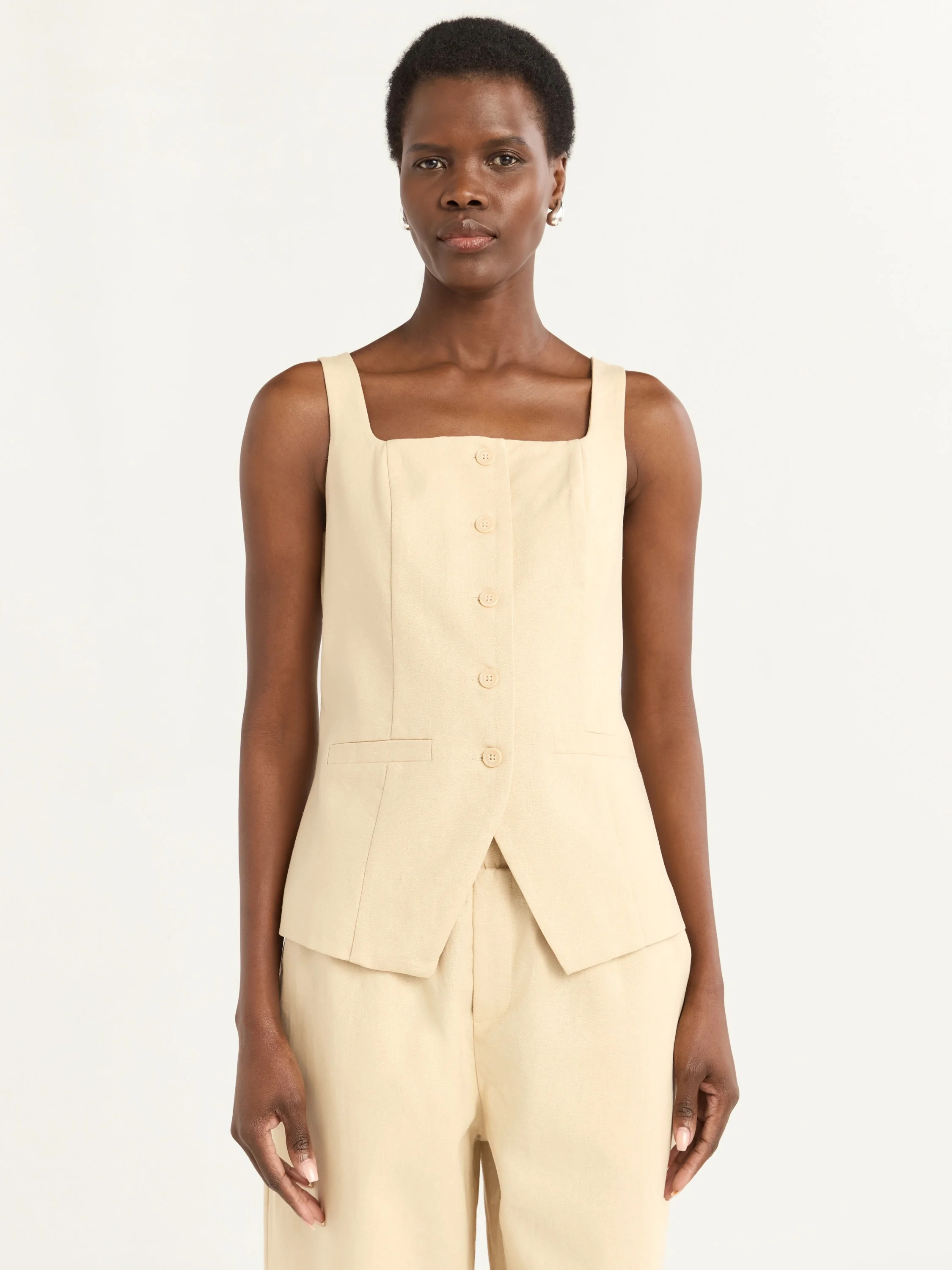 Scoop Women's and Women's Plus Linen Blend Longline Vest, Sizes XS-4X | Walmart (US)