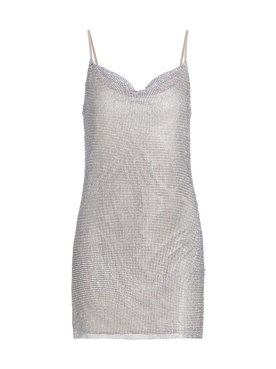 Women's Benson Chainmail Minidress - Silver Crystal - Size 12 | Saks Fifth Avenue