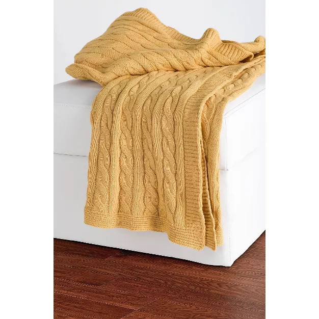 50"x60" Cable Knit Throw Blanket - Rizzy Home | Target