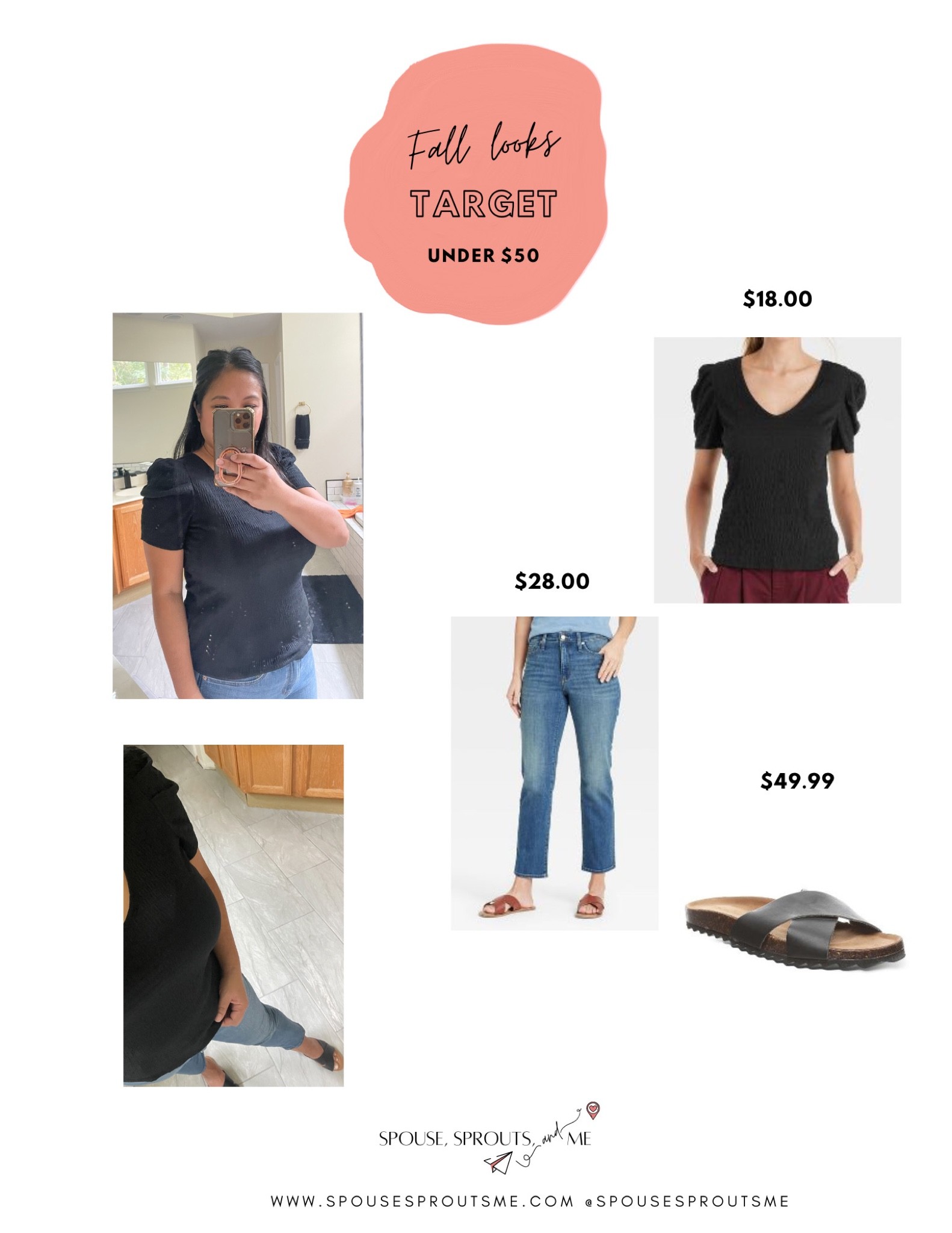 Fall outfit, fall fashion, target finds, high rise straight jeans, puff sleeve top, midsize

#LTKunder50 #LTKcurves #LTKstyletip