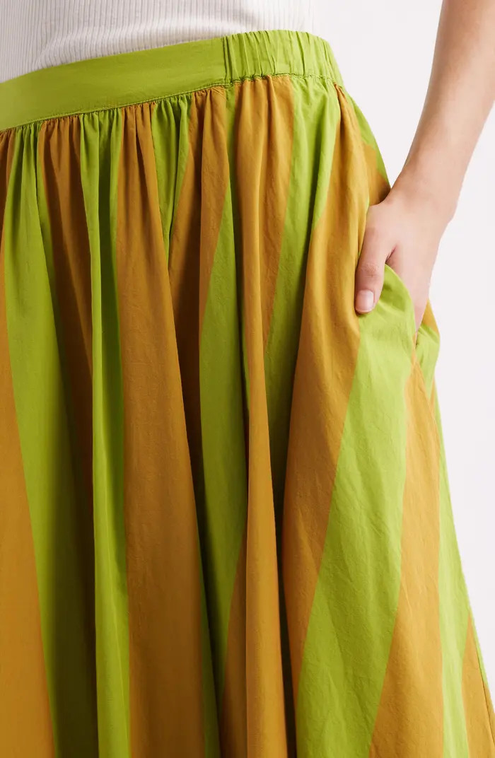 Lowen Stripe Cotton Midi Skirt | Nordstrom