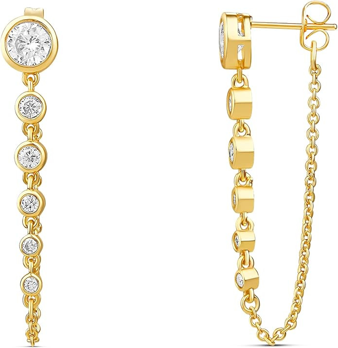 MILLA Dangle Earrings for Women - Cute Designer Earrings for Women Trendy Gold Chain Earrings & S... | Amazon (US)