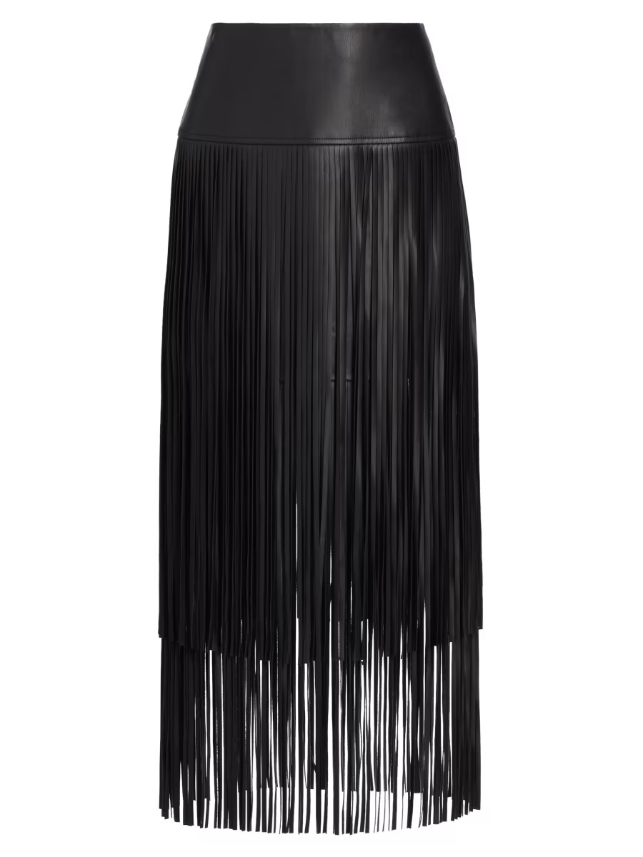 Karolina Fringe Vegan Leather Skirt | Saks Fifth Avenue