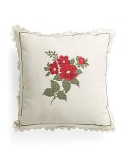 18x18 Needlepoint Floral Crochet Pillow | TJ Maxx