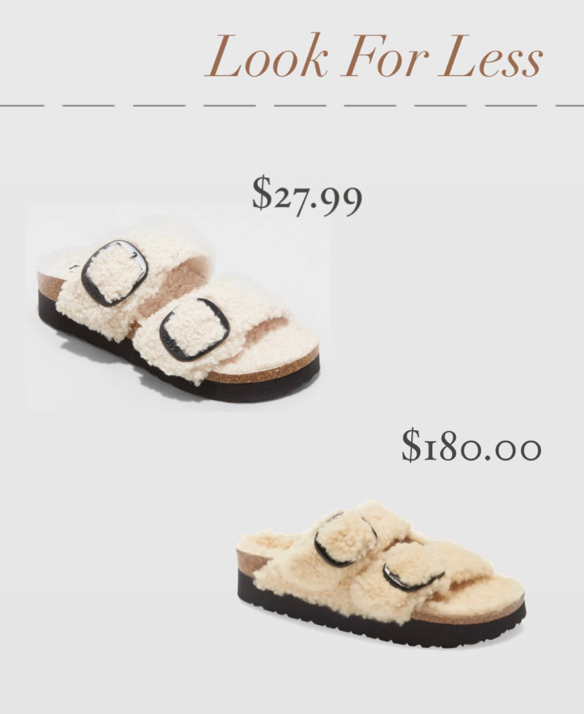 Shearling buckle sandals
Birkenstock look for less 

#LTKshoecrush #LTKstyletip #LTKunder50
