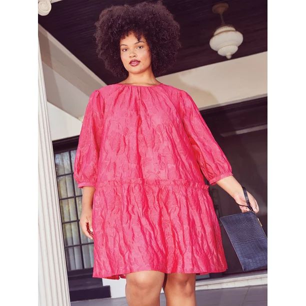 The Get Women's Plus Size Organza Volume Mini Dress - Walmart.com | Walmart (US)