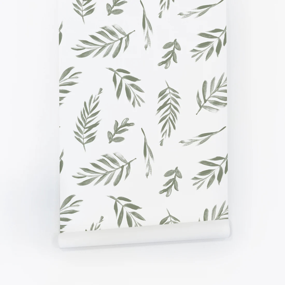 Olive Green Palm Leaves Wallpaper | Livettes Wallpaper