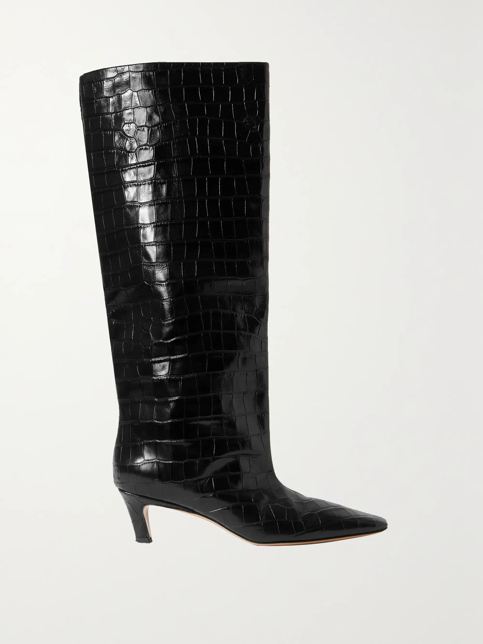 + NET SUSTAIN croc-effect leather knee boots | NET-A-PORTER (US)