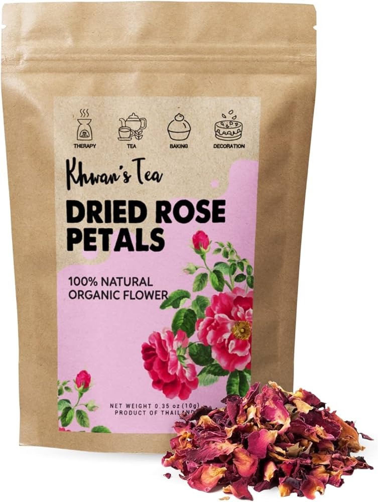 Premium Dried Rose Petals Organic Edible Flowers Herbal Tea Natural 100% Perfect Addition to Baki... | Amazon (US)