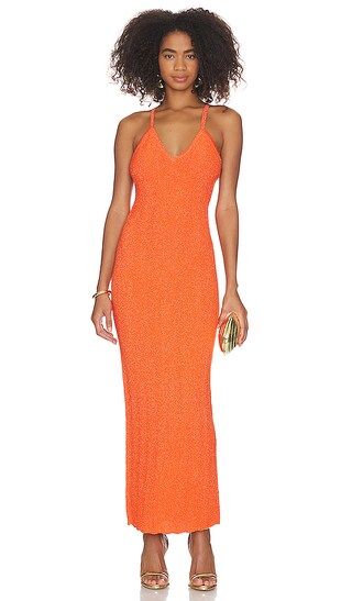 Daylann Knit Dress in Tangerine | Revolve Clothing (Global)