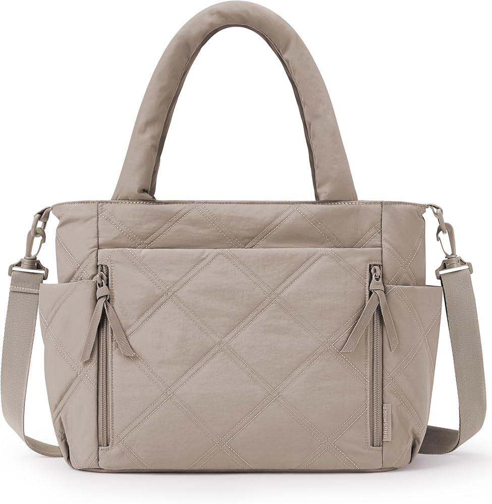 BAGSMART Tote Bag for Women, Puffer Tote Bag with Zipper, Shoulder Bag Handbag Quilted Tote Bag f... | Amazon (US)