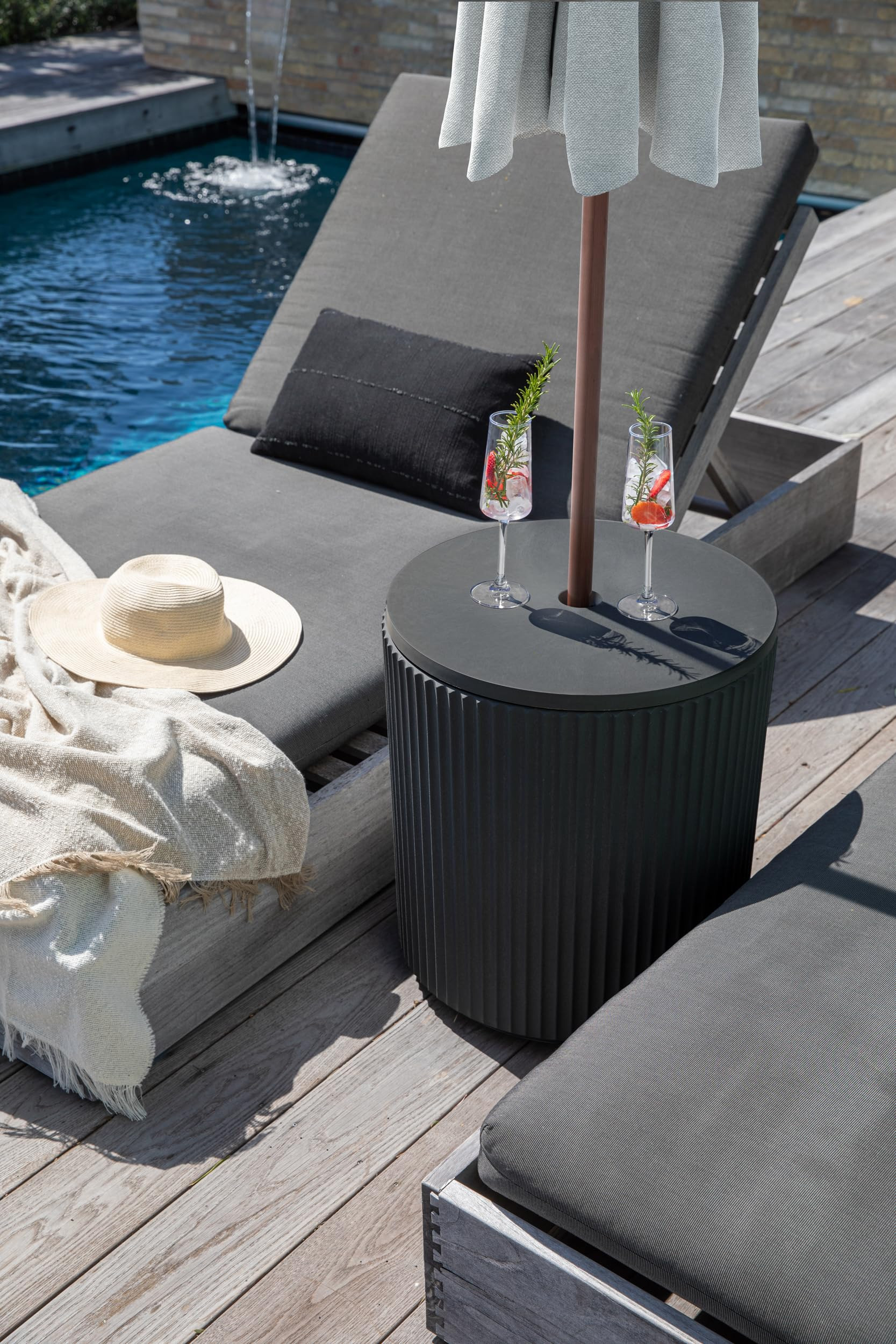 Veradek Umbrella Side Table - Outdoor Patio Table with Umbrella Hole for Porch/Patio | Durable Pl... | Amazon (US)