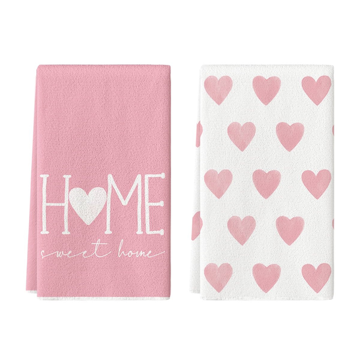 Sm:)e Pink Heart Love Home Sweet Home Valentine's Day Kitchen Towels Dish Towels, 18x26 Inch Hand... | Walmart (US)