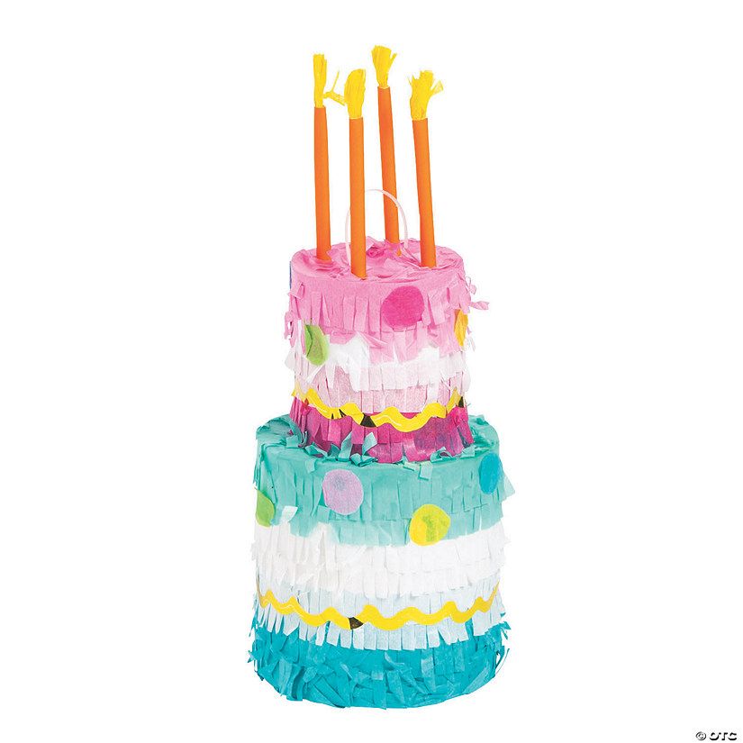 Mini Birthday Cake Piñata Decorations - 3 Pc. | Oriental Trading Company