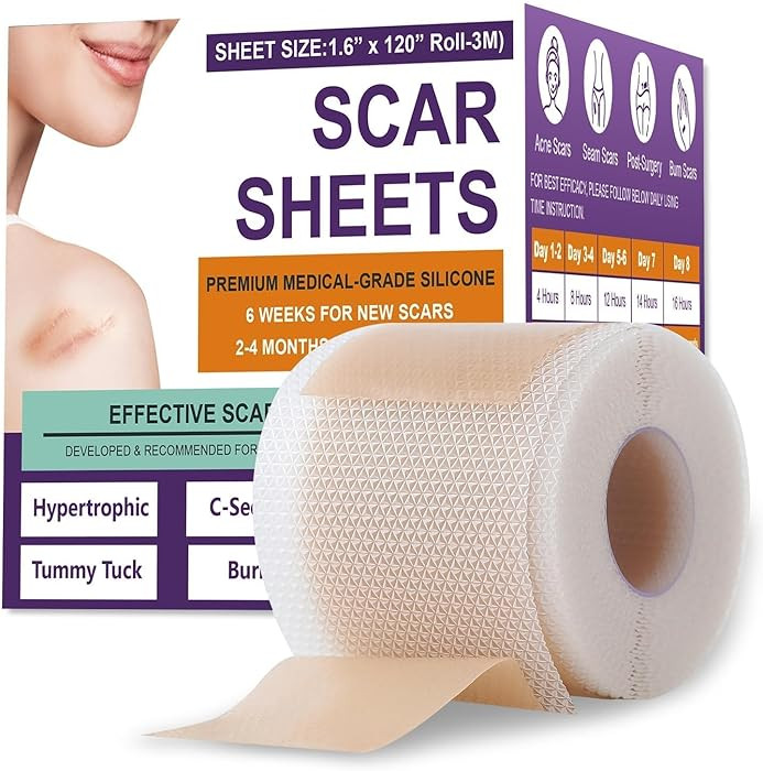 Silicone Scar Sheets,Silicone Scar Tape,Scar Tape for Surgical Scars,Silicone Scar Removal Strips... | Amazon (UK)