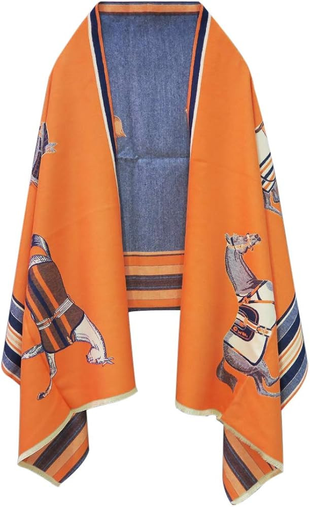 EXTREE Scarfs for Women Pashmina Silky Shawl Wrap for Evening Dressing Horse Scarf Blanket Open Fron | Amazon (US)