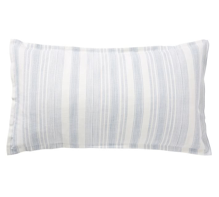 Blue Hawthorn Stripe Cotton Sham, King | Pottery Barn (US)