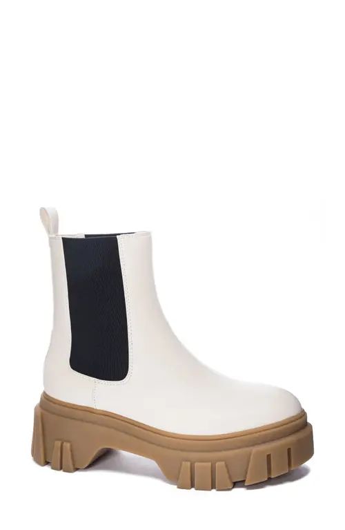 Chinese Laundry Jenny Platform Chelsea Boot in Cream Smooth at Nordstrom, Size 10 | Nordstrom