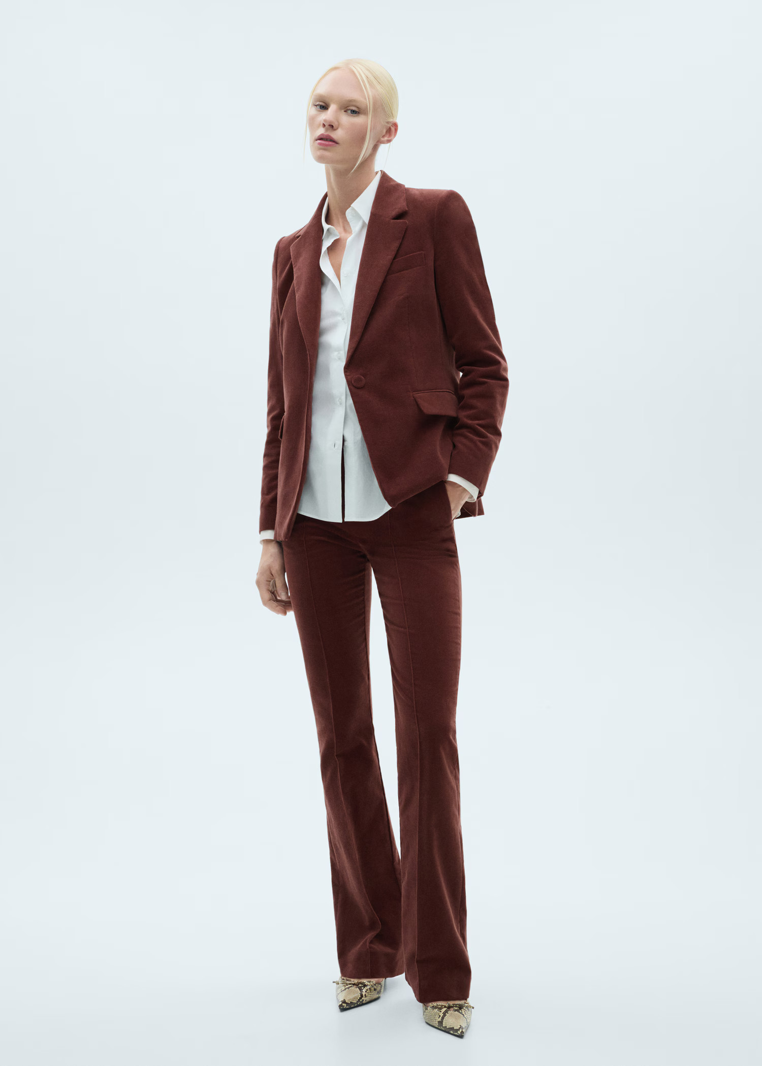 Straight velvet pants - Women | MANGO USA | Mango (US/MX/AU)