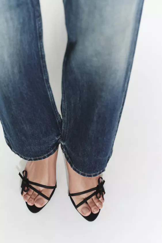 SATIN STRAPPY HEELED SANDALS | Zara US