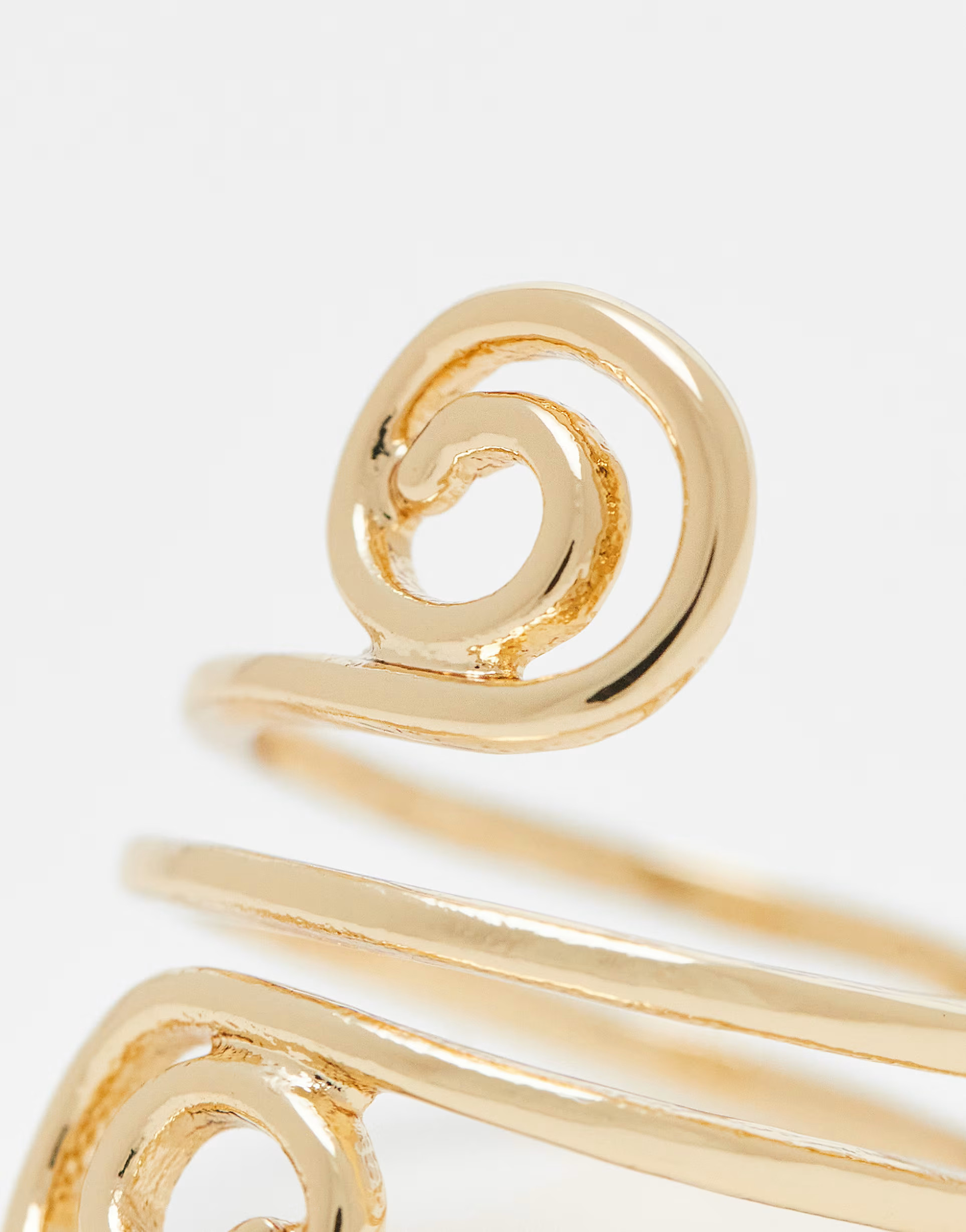 ASOS DESIGN ring with double swirl detail in gold tone | ASOS (Global)