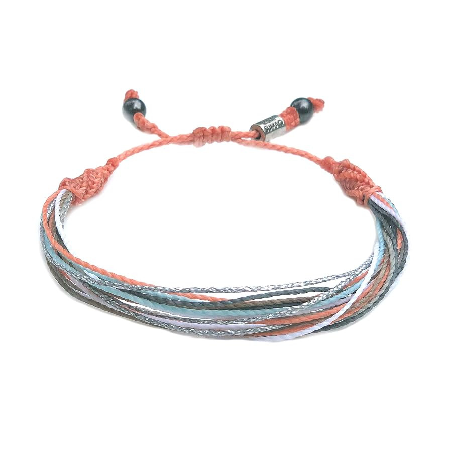 Pastel Waxed Cord Surfer Bracelet for Women and Teen Girls - Handmade Bohemian Beach Jewelry | Amazon (US)
