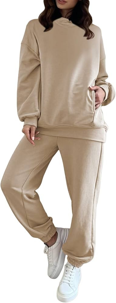 Fixmatti Women Hoodies Tracksuit Long Sleeve Sweatshirts Jogger Pant 2 Piece Outfits | Amazon (US)