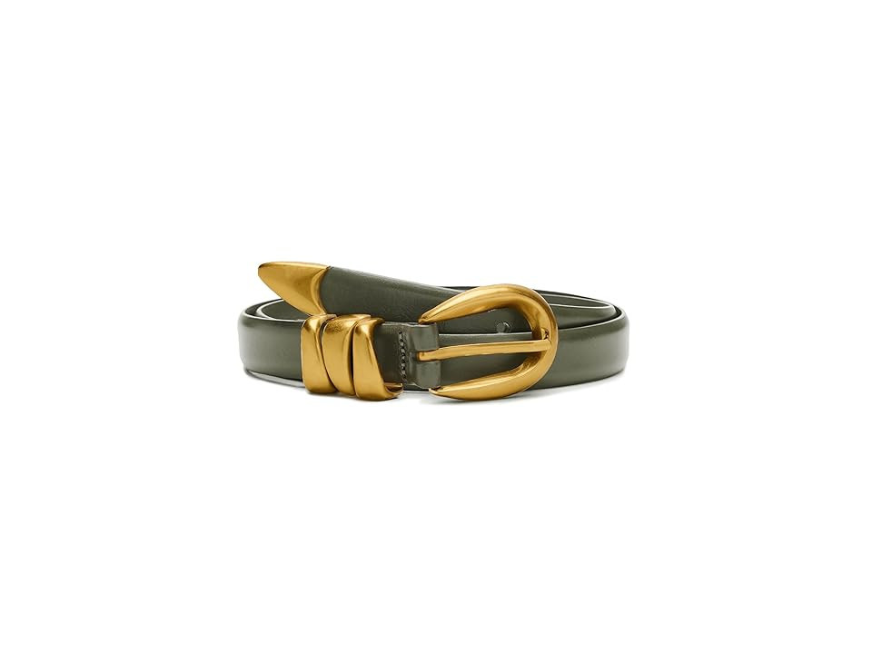 Madewell Triple Metal Keeper Belt Women's Belts Dried Olive : LG, Leather | Zappos