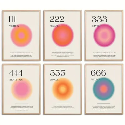 6pcs Aura Angel Numbers Poster Set For Room Aesthetic Minimalist Inspirational Quotes Paper Wall ... | Temu Affiliate Program