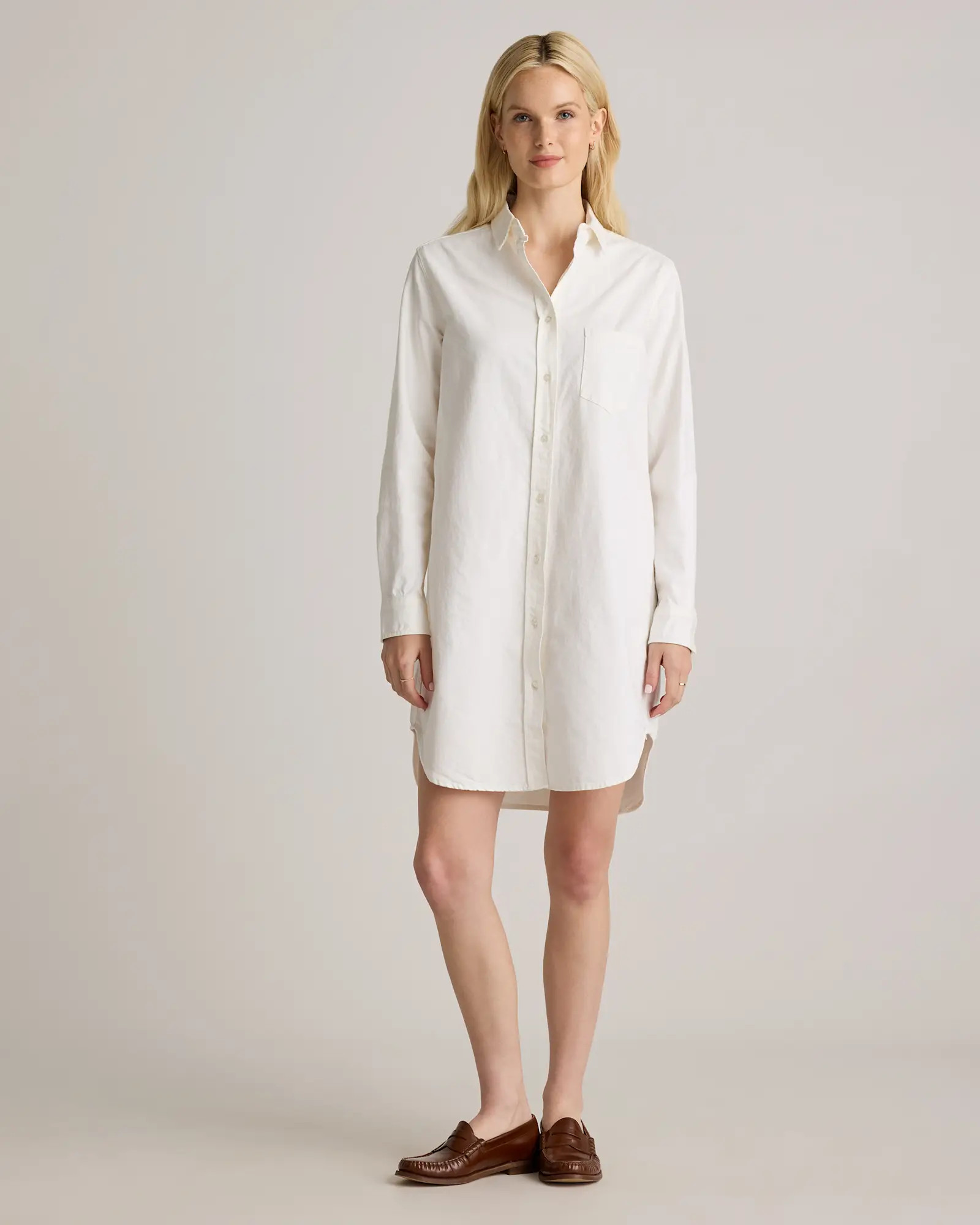 Distressed Denim Shirt Dress | Quince