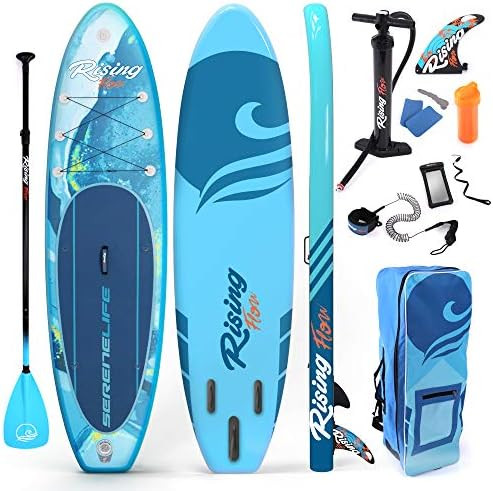 SereneLife Inflatable Stand Up Paddle Board (6 Inches Thick) with Premium SUP Accessories & Carry Ba | Amazon (US)