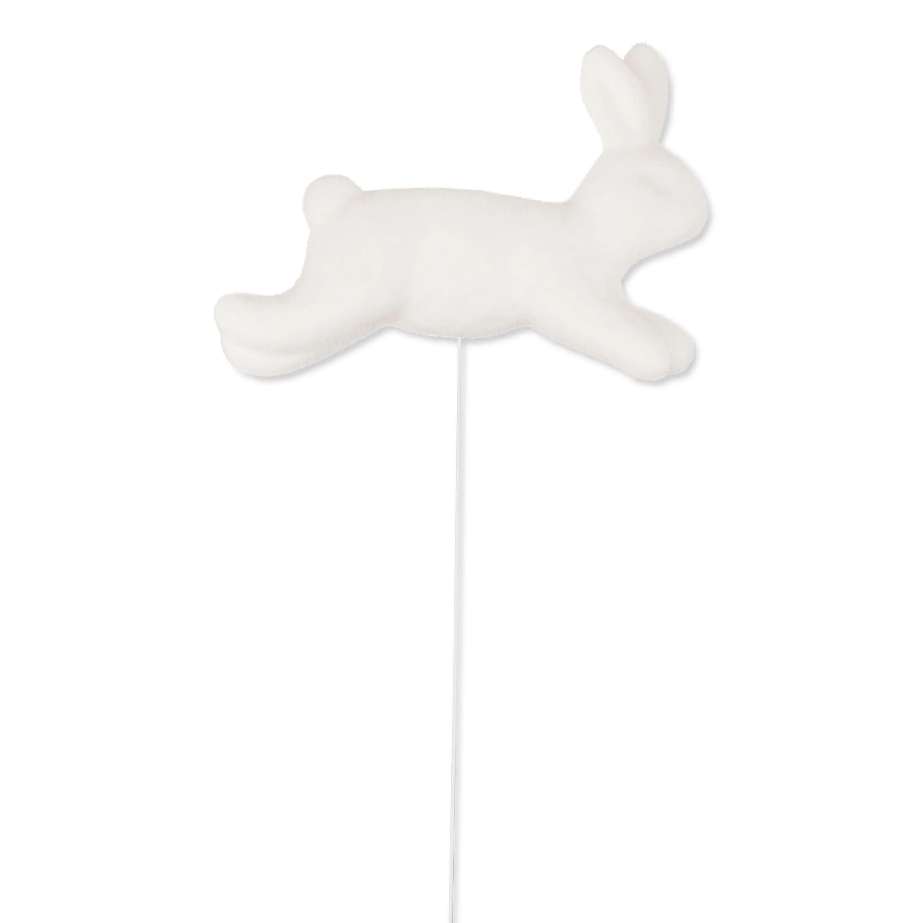 Easter Jumbo White Flocked Bunny Pick, 14.7 in, by Way To Celebrate - Walmart.com | Walmart (US)