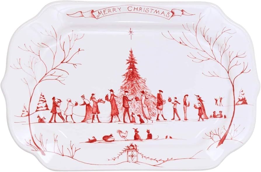 Juliska Country Estate Winter Frolic Ruby Gift Tray Merry Christmas | Amazon (US)