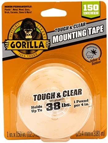 Gorilla Tough & Clear Double Sided XL Mounting Tape, 1" x 150", Clear, (Pack of 1) | Amazon (US)