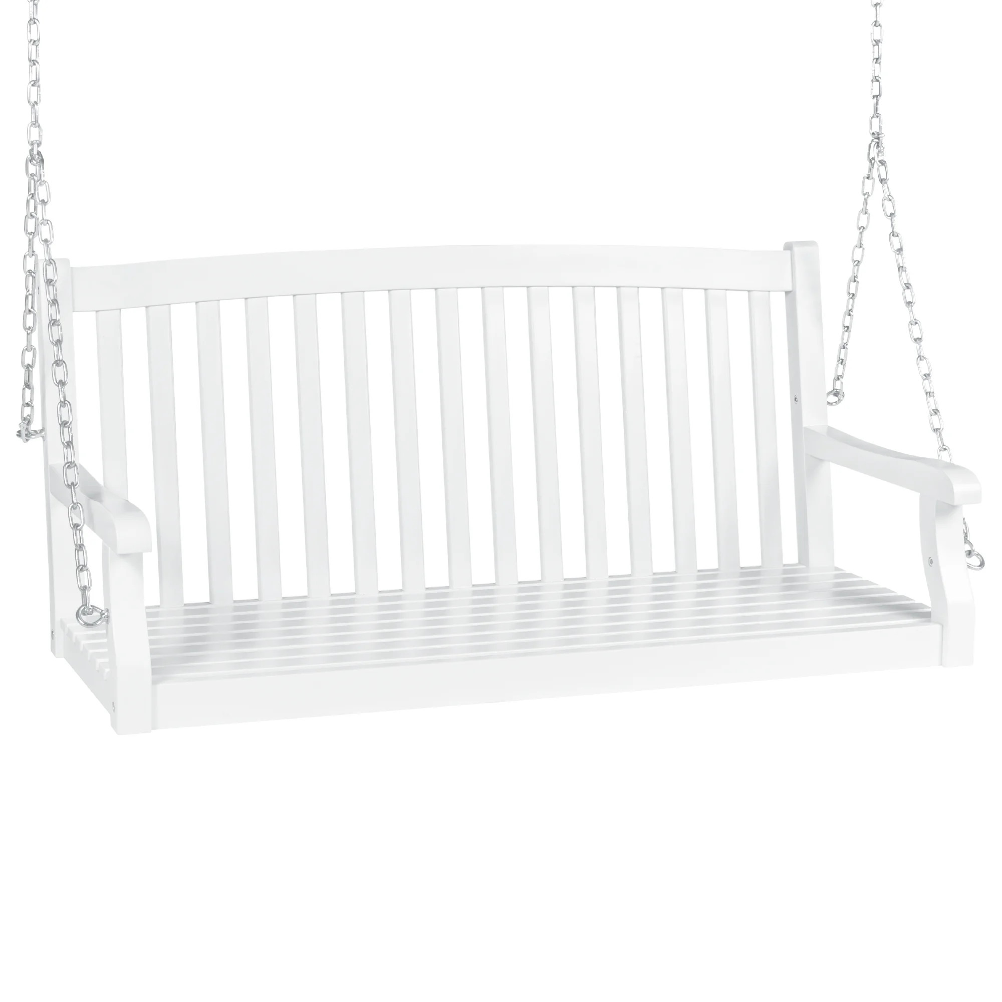 Best Choice Products 48in Wooden Curved Back Hanging Porch Swing Bench w/ Metal Chains for Patio,... | Walmart (US)